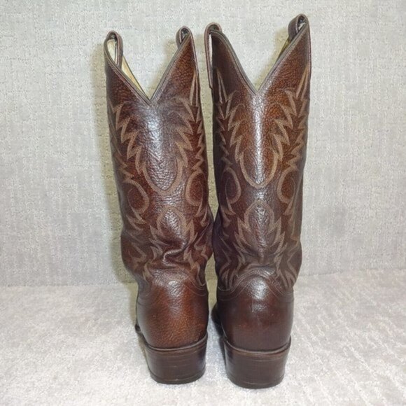 dan Post Men’s Size 8 EW Brown Leather Round Toe Pull On Western Boots P2555 - Picture 2 of 9
